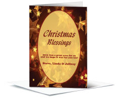 Holiday Card w-Envelope 5.50 x 7.875 Stars Blessing Stars Business design